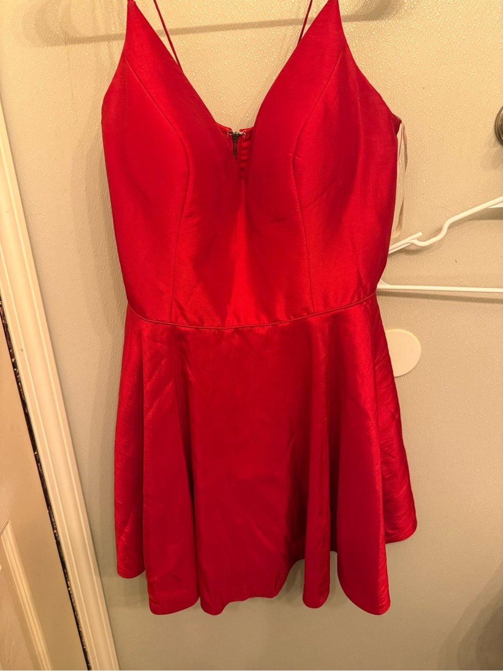Red Fit-and-Flare Spaghetti Strap Dress